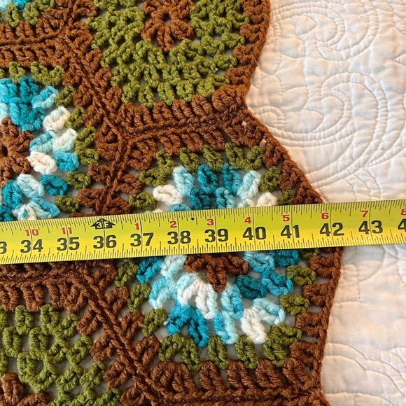Granny Blanket Vintage Crochet Handmade Hexagon - Picture 7 of 8